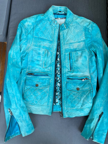 Maze lederjacke türkis - maze,