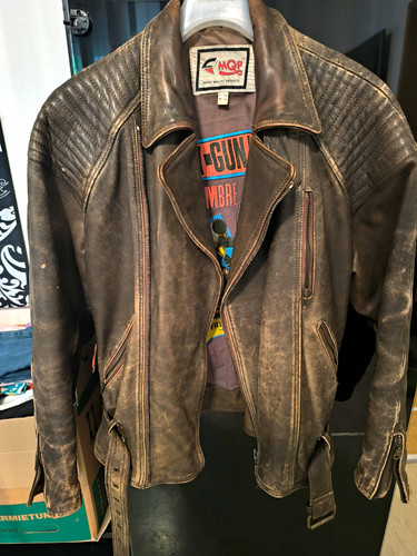 Vintage lederjacke bikerstil - lederjacke,,