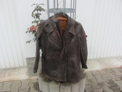 Alte lederjacke mit gürtel - alte, 2