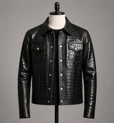 Herren schwarz leder hemd - leder,